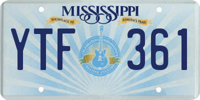 MS license plate YTF361