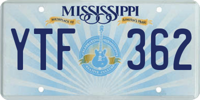 MS license plate YTF362