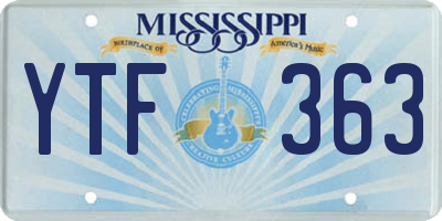 MS license plate YTF363