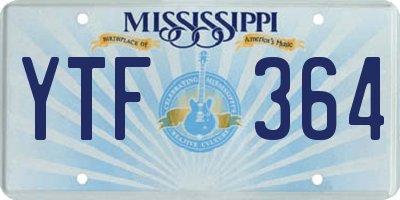 MS license plate YTF364