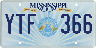 MS license plate YTF366