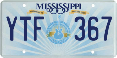 MS license plate YTF367