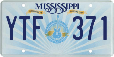 MS license plate YTF371