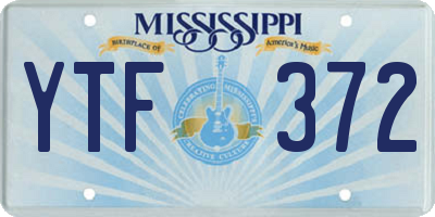 MS license plate YTF372