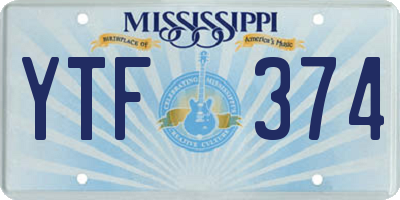 MS license plate YTF374