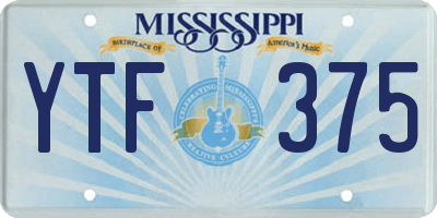 MS license plate YTF375