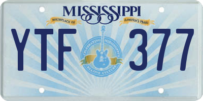 MS license plate YTF377