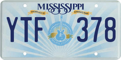 MS license plate YTF378