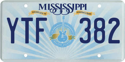 MS license plate YTF382