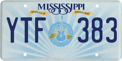 MS license plate YTF383