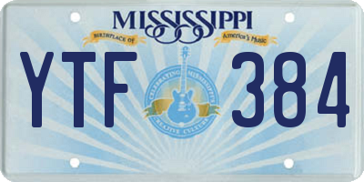 MS license plate YTF384