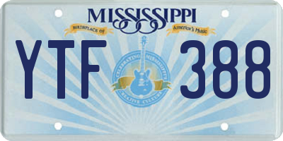 MS license plate YTF388