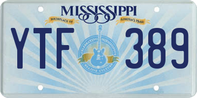 MS license plate YTF389