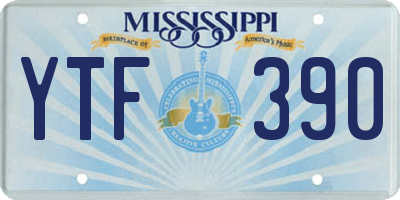MS license plate YTF390