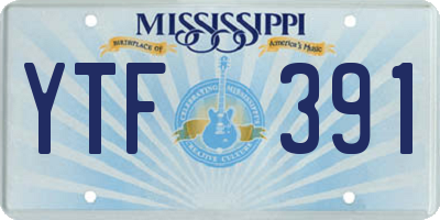 MS license plate YTF391