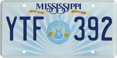 MS license plate YTF392