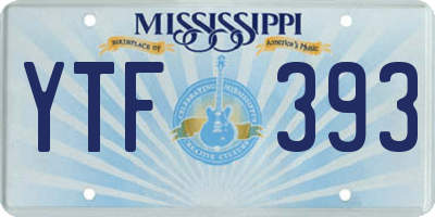 MS license plate YTF393