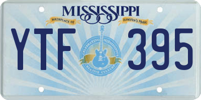 MS license plate YTF395