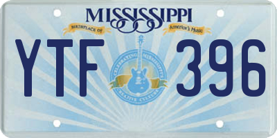 MS license plate YTF396