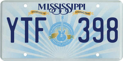 MS license plate YTF398