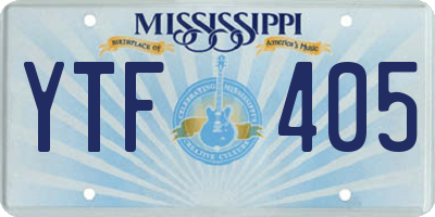 MS license plate YTF405