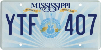 MS license plate YTF407
