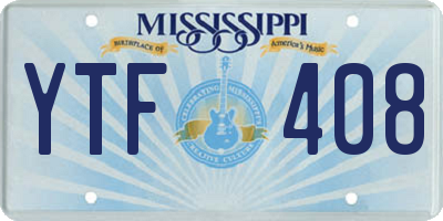 MS license plate YTF408