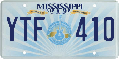 MS license plate YTF410