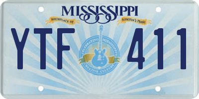 MS license plate YTF411