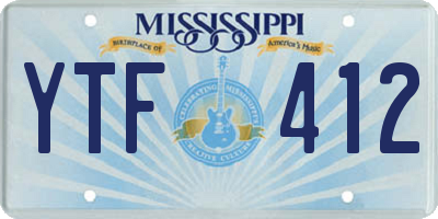 MS license plate YTF412
