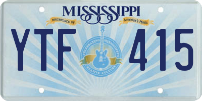MS license plate YTF415