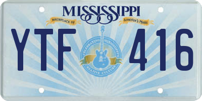 MS license plate YTF416
