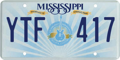 MS license plate YTF417