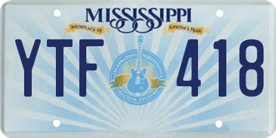 MS license plate YTF418