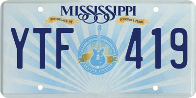 MS license plate YTF419