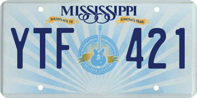 MS license plate YTF421
