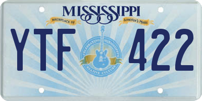 MS license plate YTF422