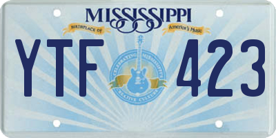 MS license plate YTF423