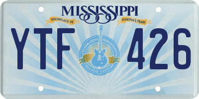 MS license plate YTF426