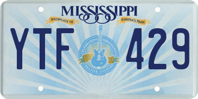 MS license plate YTF429