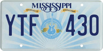MS license plate YTF430