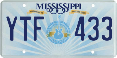 MS license plate YTF433