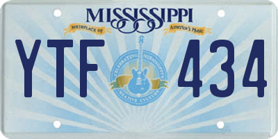 MS license plate YTF434