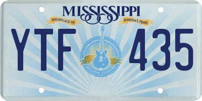 MS license plate YTF435