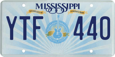 MS license plate YTF440