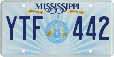 MS license plate YTF442