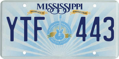 MS license plate YTF443