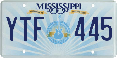 MS license plate YTF445