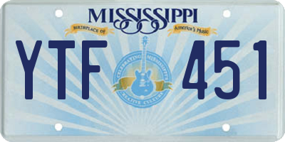 MS license plate YTF451