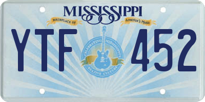 MS license plate YTF452